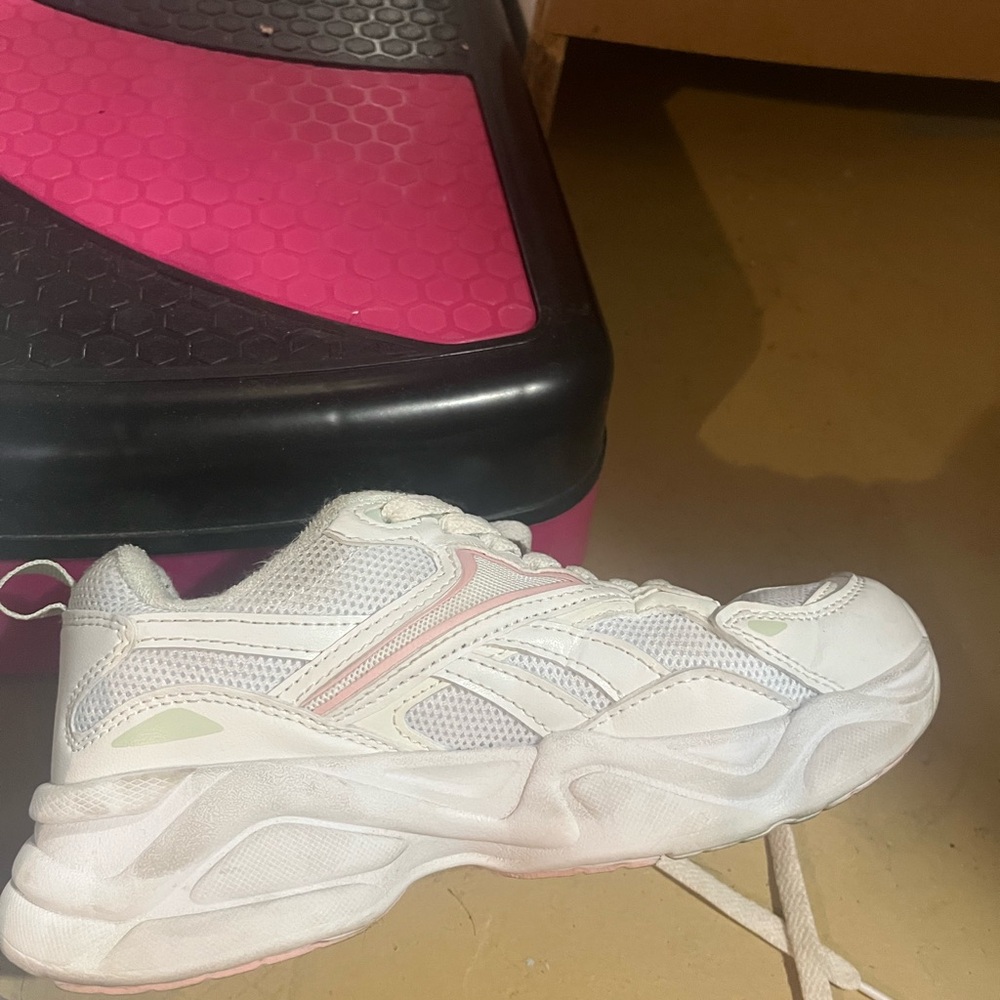Women's White and Pink Athletic Shoes